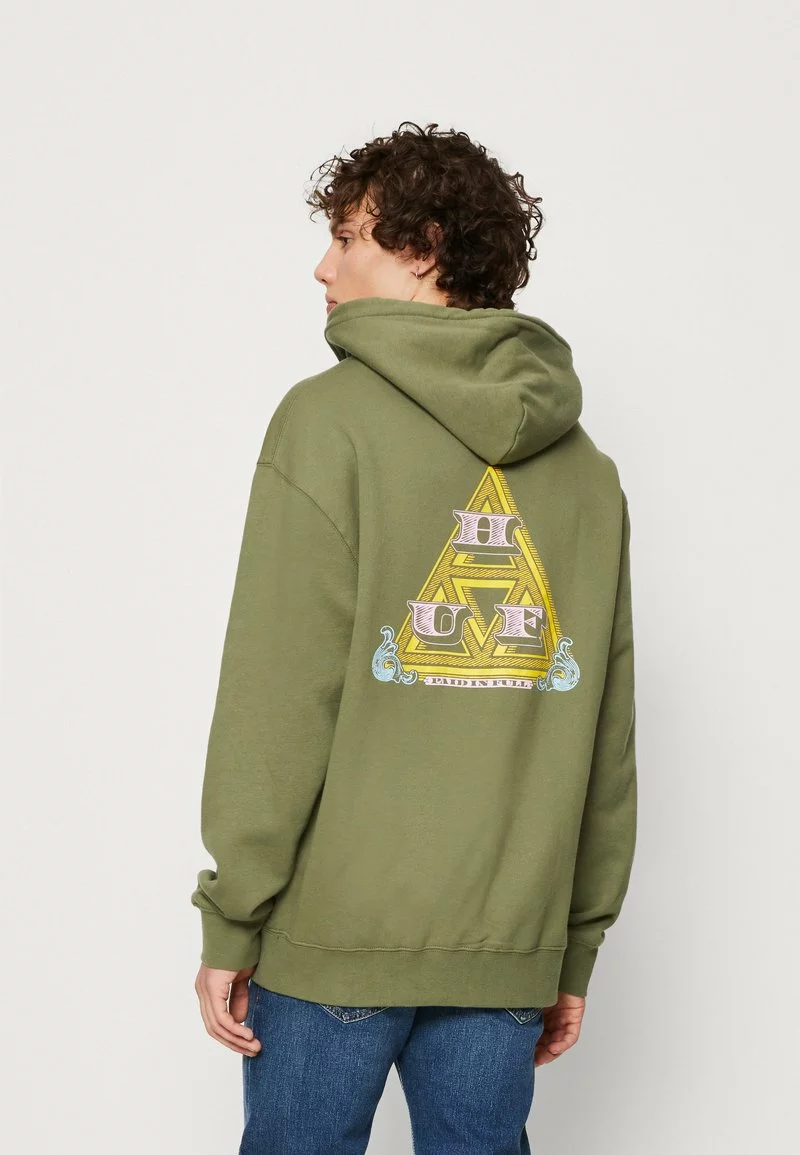 HUF PAID IN FULL HOODIE UNISEX - Sweatshirt - Olive 1 HUF PAID IN FULL HOODIE UNISEX - Sweatshirt - Olive