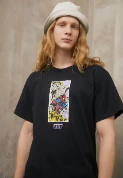 HUF MOODY TEE - T-Shirt Print - Black