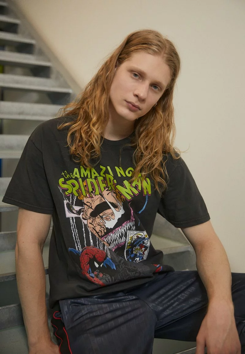 HUF BROCK WASHED TEE - T-Shirt Print - Washed Black 1 HUF BROCK WASHED TEE - T-Shirt Print - Washed Black