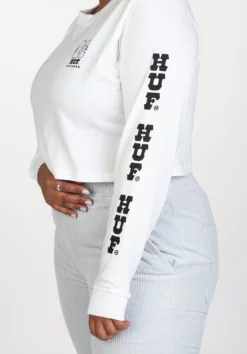 HUF Wheelie -Huf Geschäft huf longsleeves wheelie white closeup2 0384303